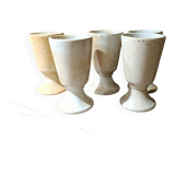 5 vintage 1960s/70s light pyrite stone coffee/tea mugs