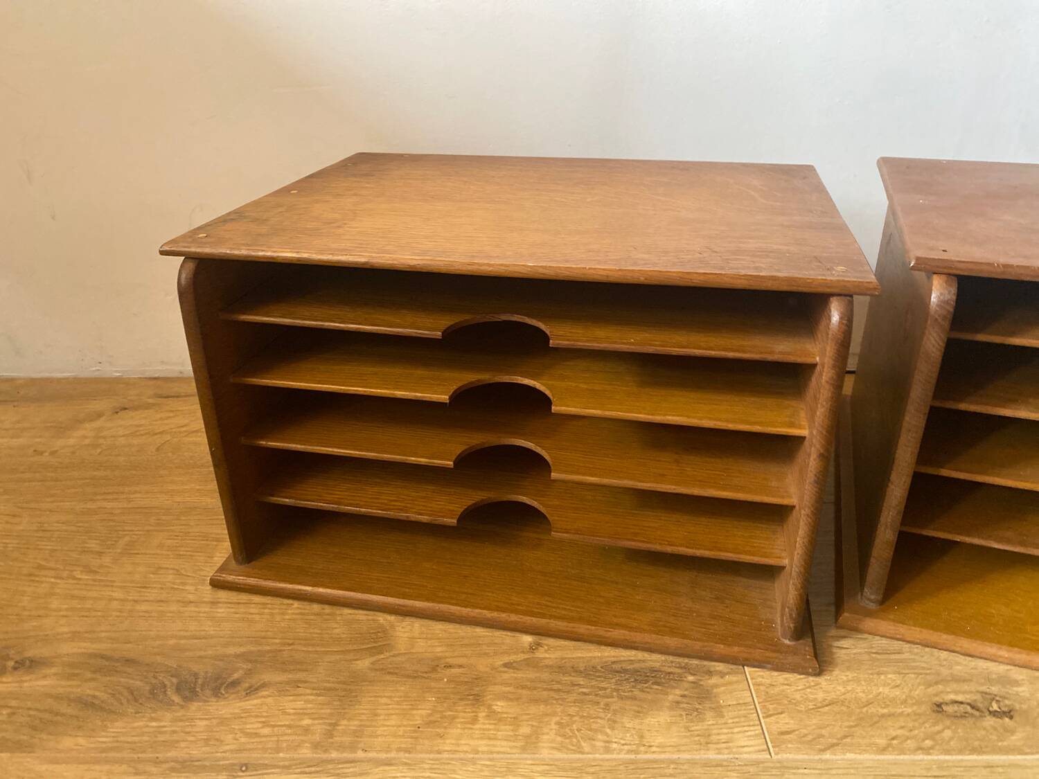Two Wooden Office Mail Sorter