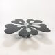 Mid century italian flower table chrome and glass, 1980s