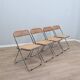 Set de 4 chaises Plia en bois et paille de Vienne par Castelli des années 1970.