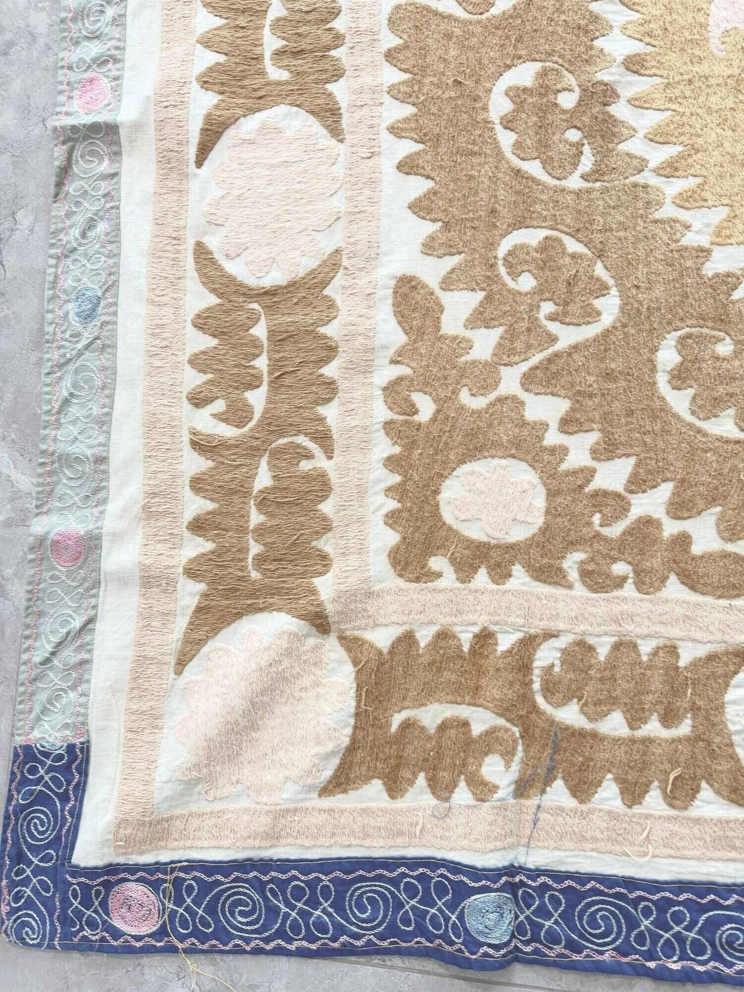 Vintage hand-embroidered tablecloth 140x156 cm