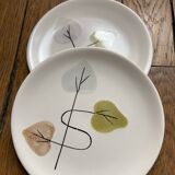 Elements of a vintage table service, 1950s, elegant leaf pattern