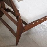 Heinz Heger Hellerau hunting chairs with ottoman, Germany 1950s