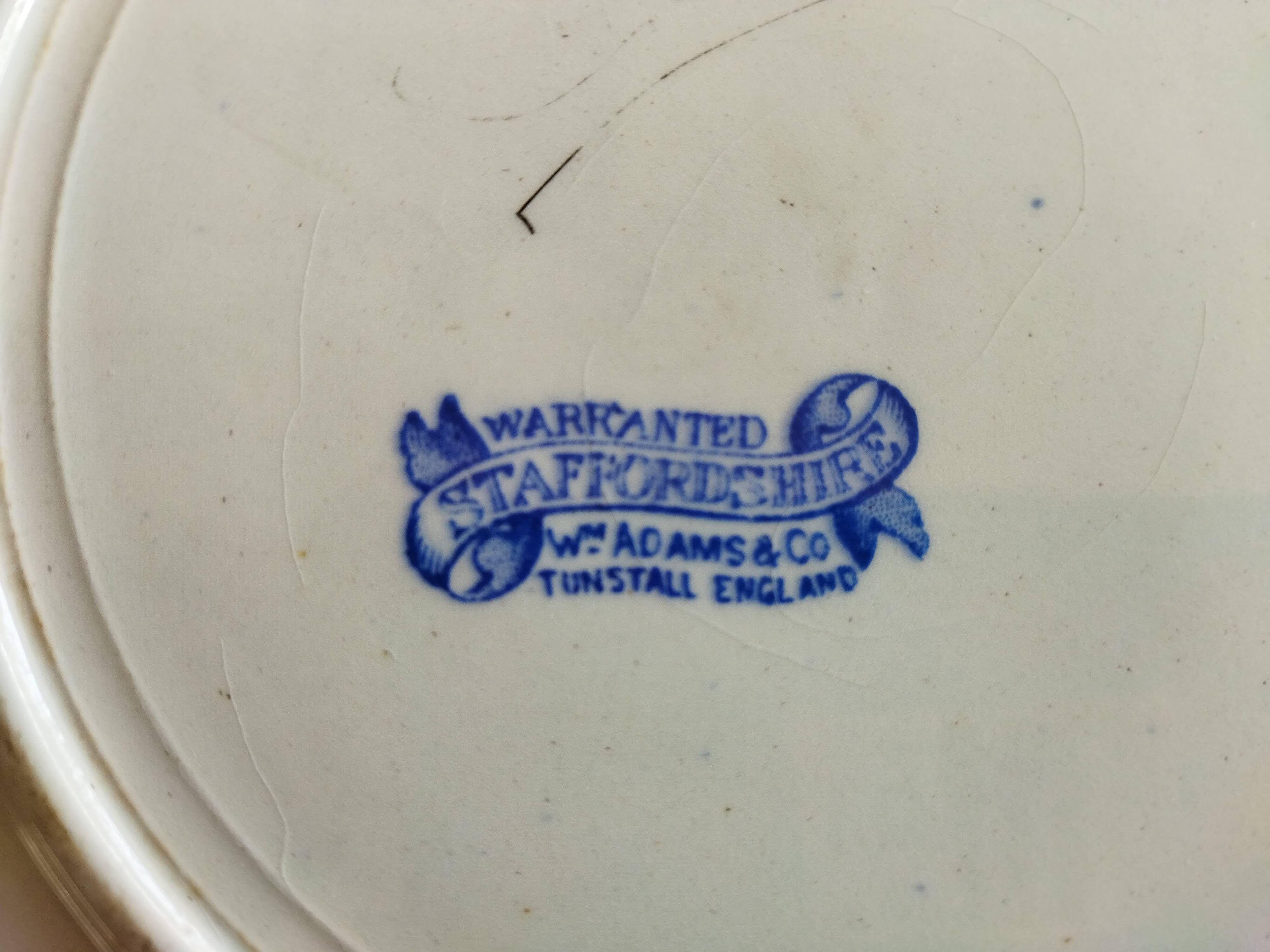 Six blue & white plates Gien, Villeroy & Boch, Sarreguemines, W.Adams (Tunstall) and K&G Luneville