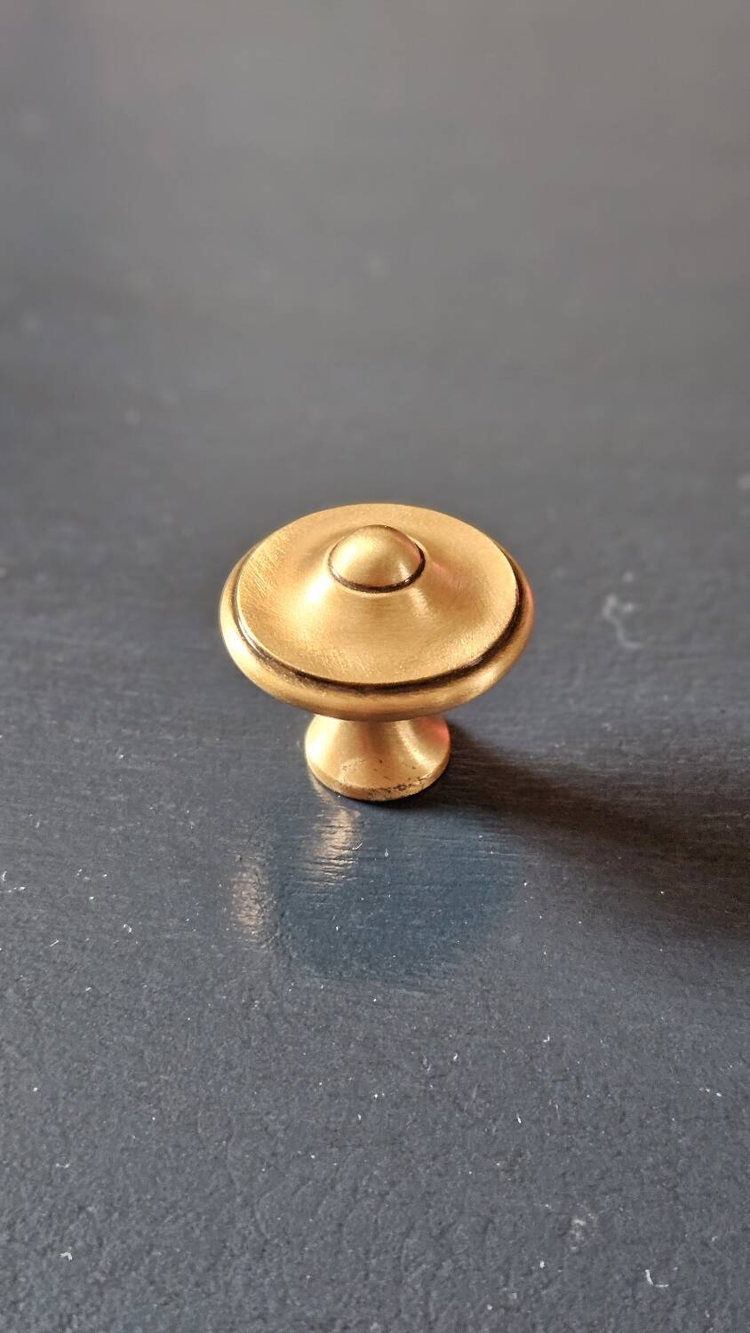 8 patinated brass furniture knobs