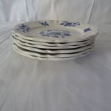 6 assiettes Sarreguemines Aubusson 429112 fleurs bleues faience