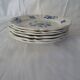 6 Sarreguemines Aubusson plates 429112 blue flowers faience