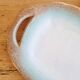 2 blue stoneware dishes