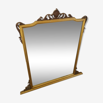 Miroir en bois doré des années 1970