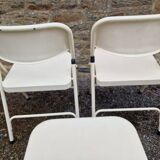 Set of 4 folding metal chairs from the 80s/90s