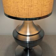 Space age XL living room lamp in brushed aluminium, France circa 1970.