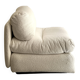Italian off-white chenille armchair with a wooden base, 1970s design.