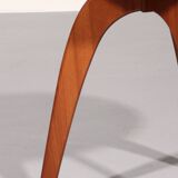 Italian Craftsmanship Round Walnut Side Table from the 60s