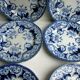 batch of 6 dessert plates Creil Montereau model Flora: Liseron