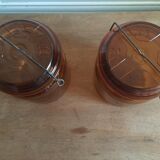 Duo of amber BVB jars