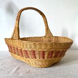 Two-tone woven wicker basket