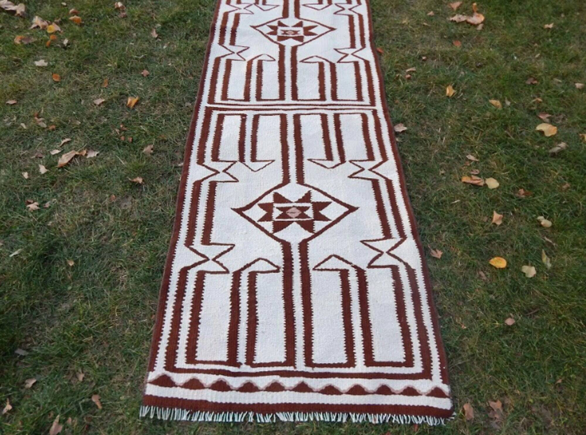Vintage Turkish hallway rug 78x314 cm