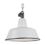 Lampe à émail industriel de Pologne, gris vif, 1960
