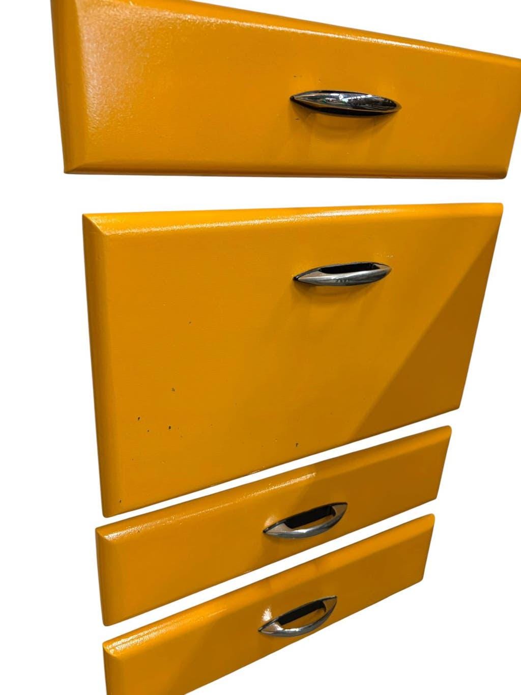 Vintage yellow wooden kitchen unit/buffet/wall cabinet.