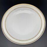 Plat rond creux en porcelaine de Limoges liseré jaune et doré