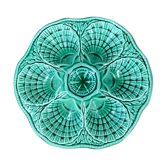 Sarreguemines green oyster plate in slurry