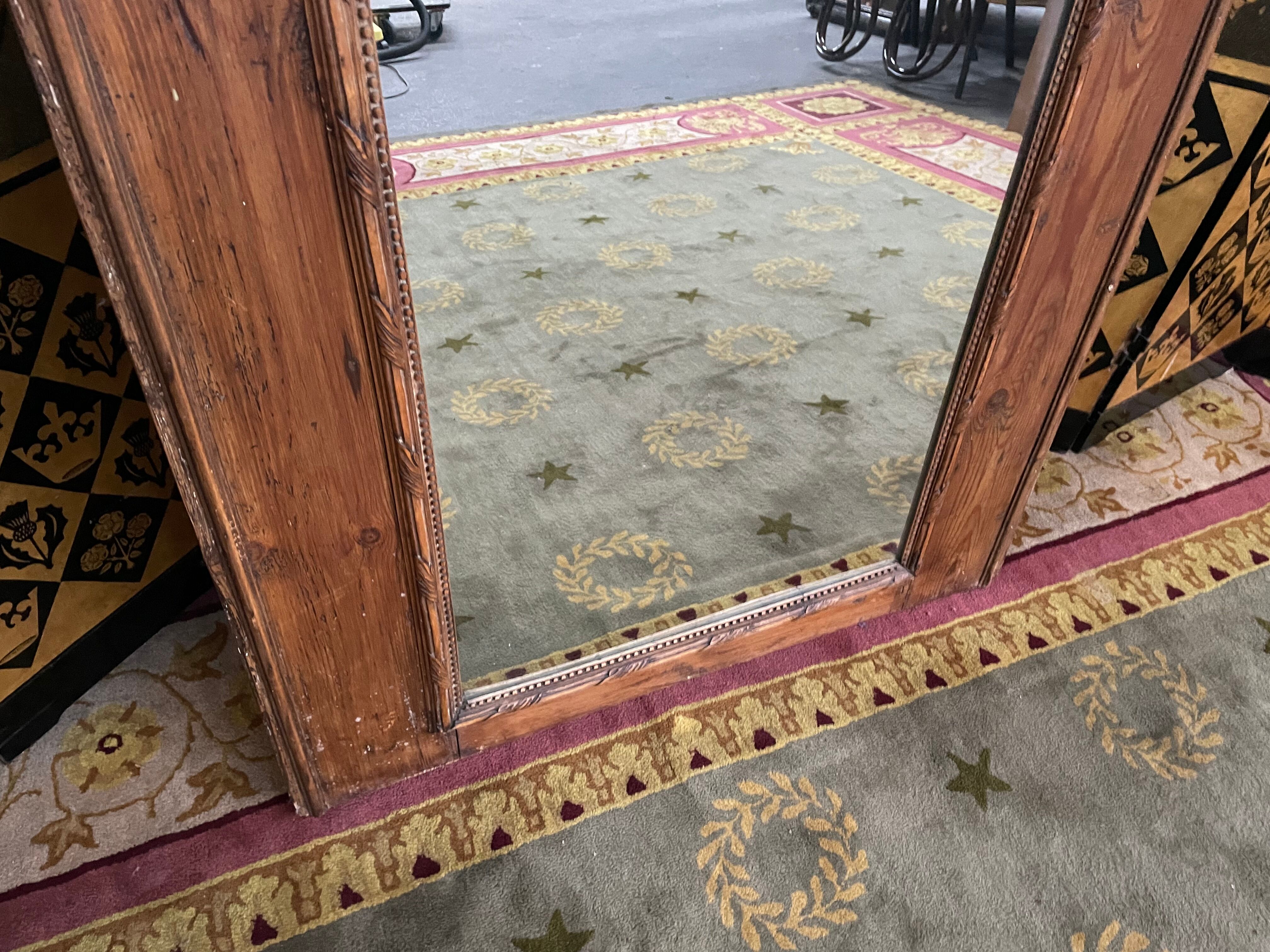 Trumeau mirror 19th in fir