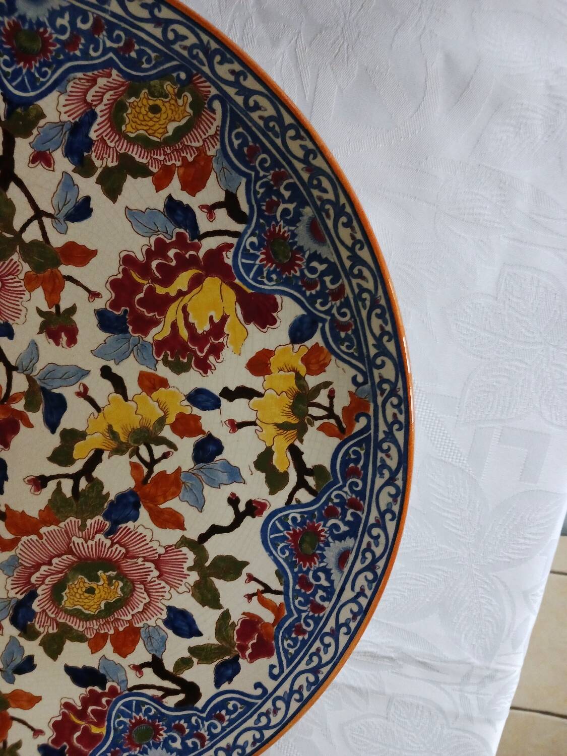 Large Gien Peony Platter