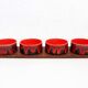 Scandinavian teak tray with 4 ceramic ramekins 1960