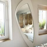 Dismantled Space Age XXL wall mirror in lacquered wood. France, 1970s.