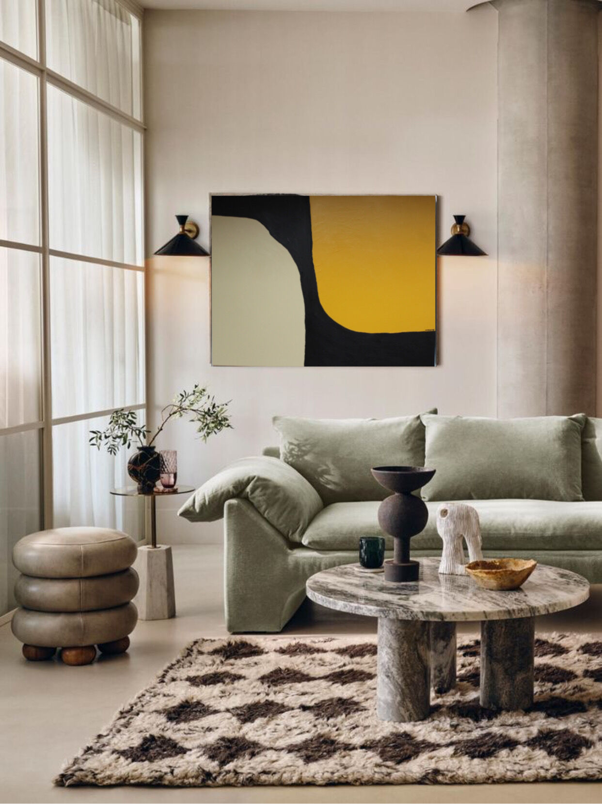 Abstract painting "Symbiose" 80x65cm for contemporary living room