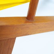 2 Yellow Spaghetti Armchairs in Beech, Garden Lounge Chairs, 1960s