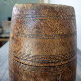 Old wooden pot
