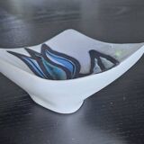 CAPRON - Small Trilobed Cup with Blue Tulip Decor M13