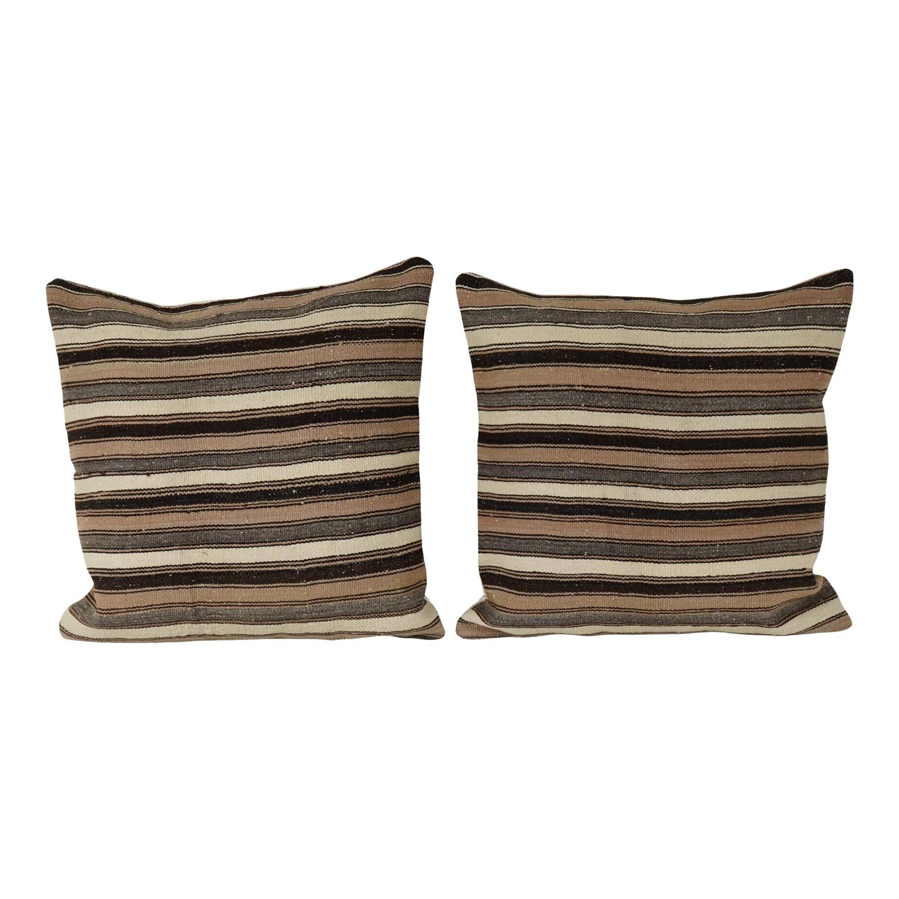 Set of 2 vintage kilim cushion covers 61x61 cm
