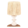 White ceramic lamp by Cari Zalloni, raffia lampshade