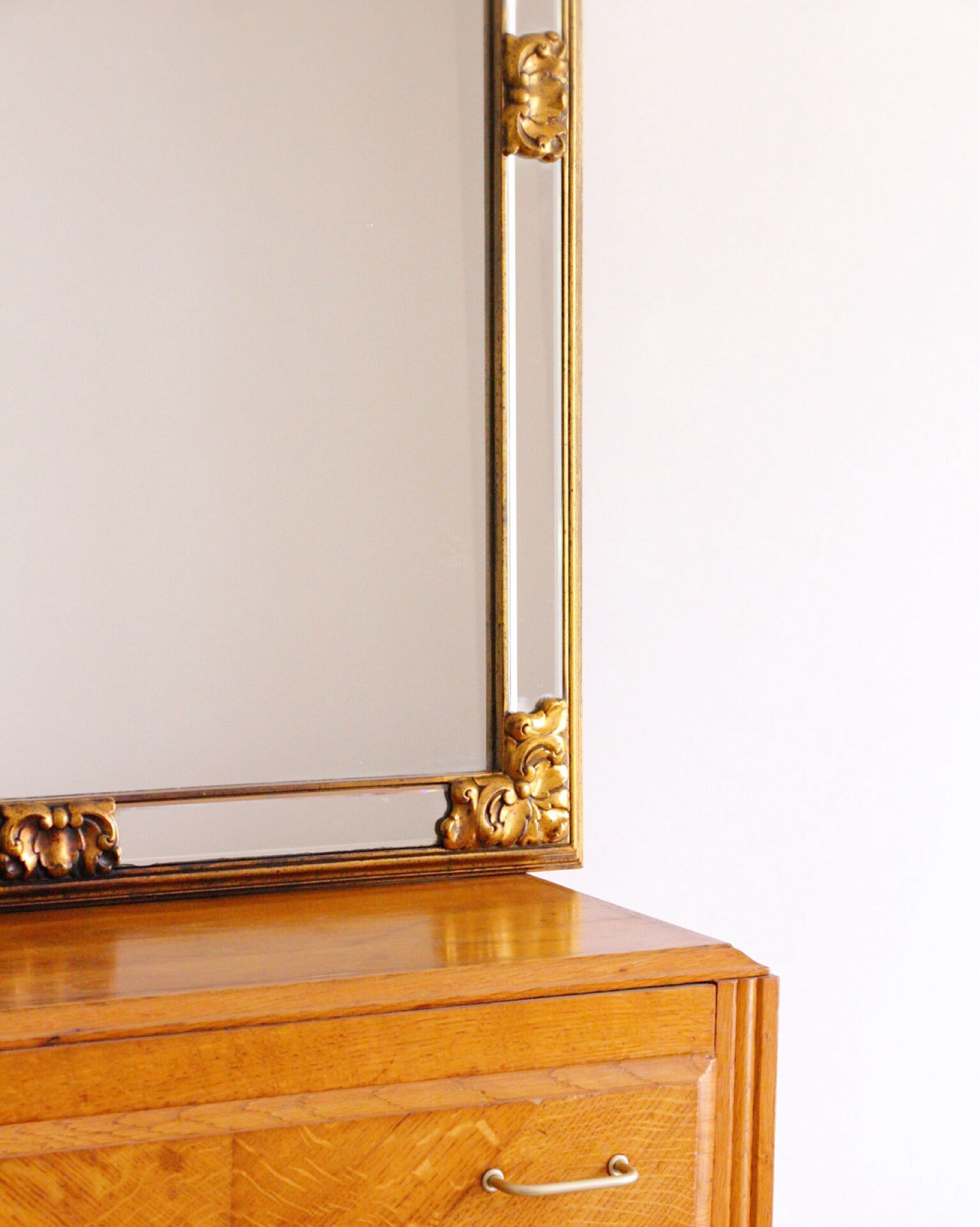 Large golden mirror Deknudt vintage 1970s