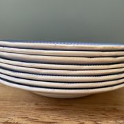 Service of 8 hollow plates Flora Rocaille Creil and Montereau