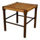 Solid Oak And Rope Stool, 1950s