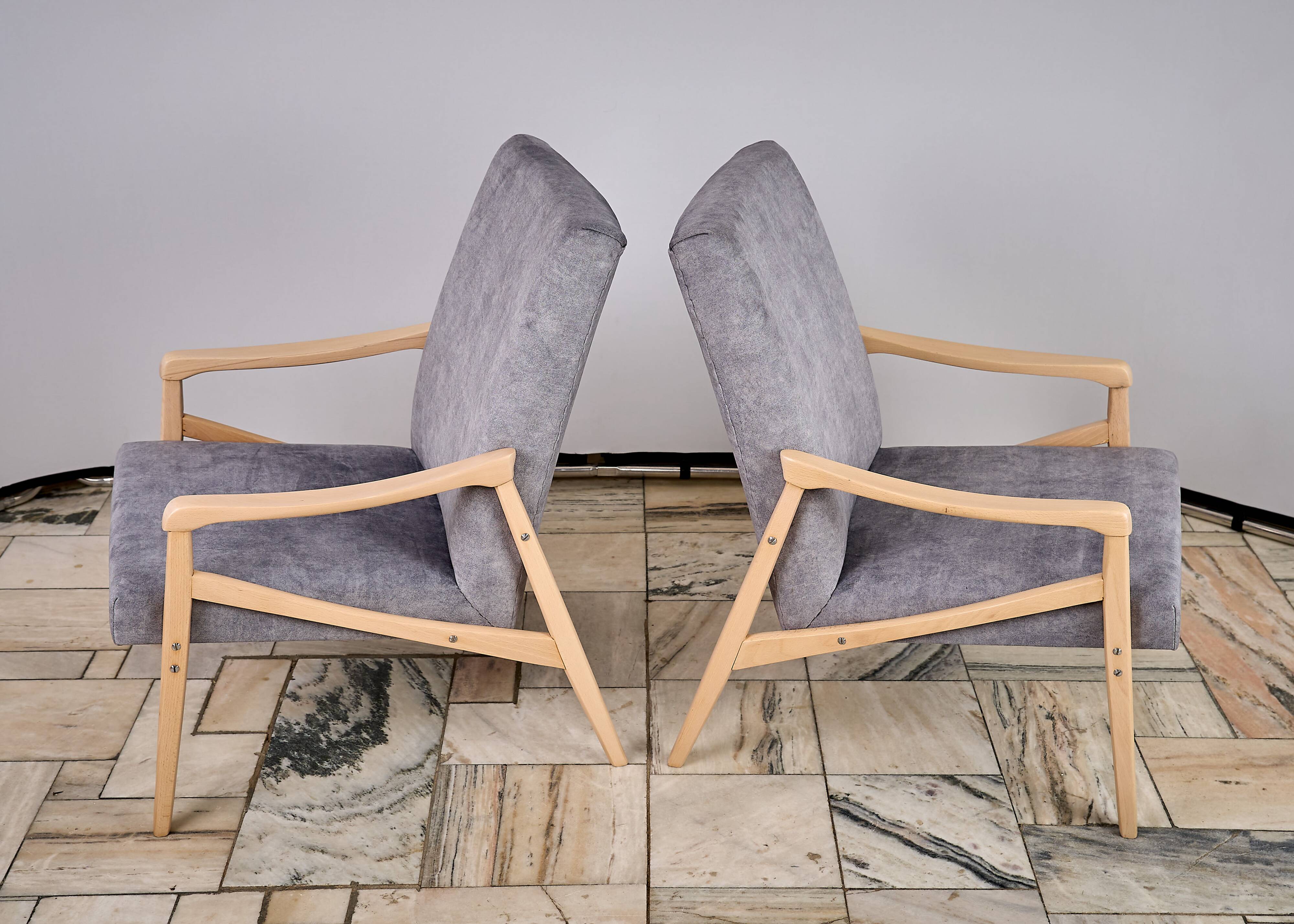 Paire de fauteuils conçus par J. Jiroutek, TON Tchécoslovaquie, années 1960, Vintage