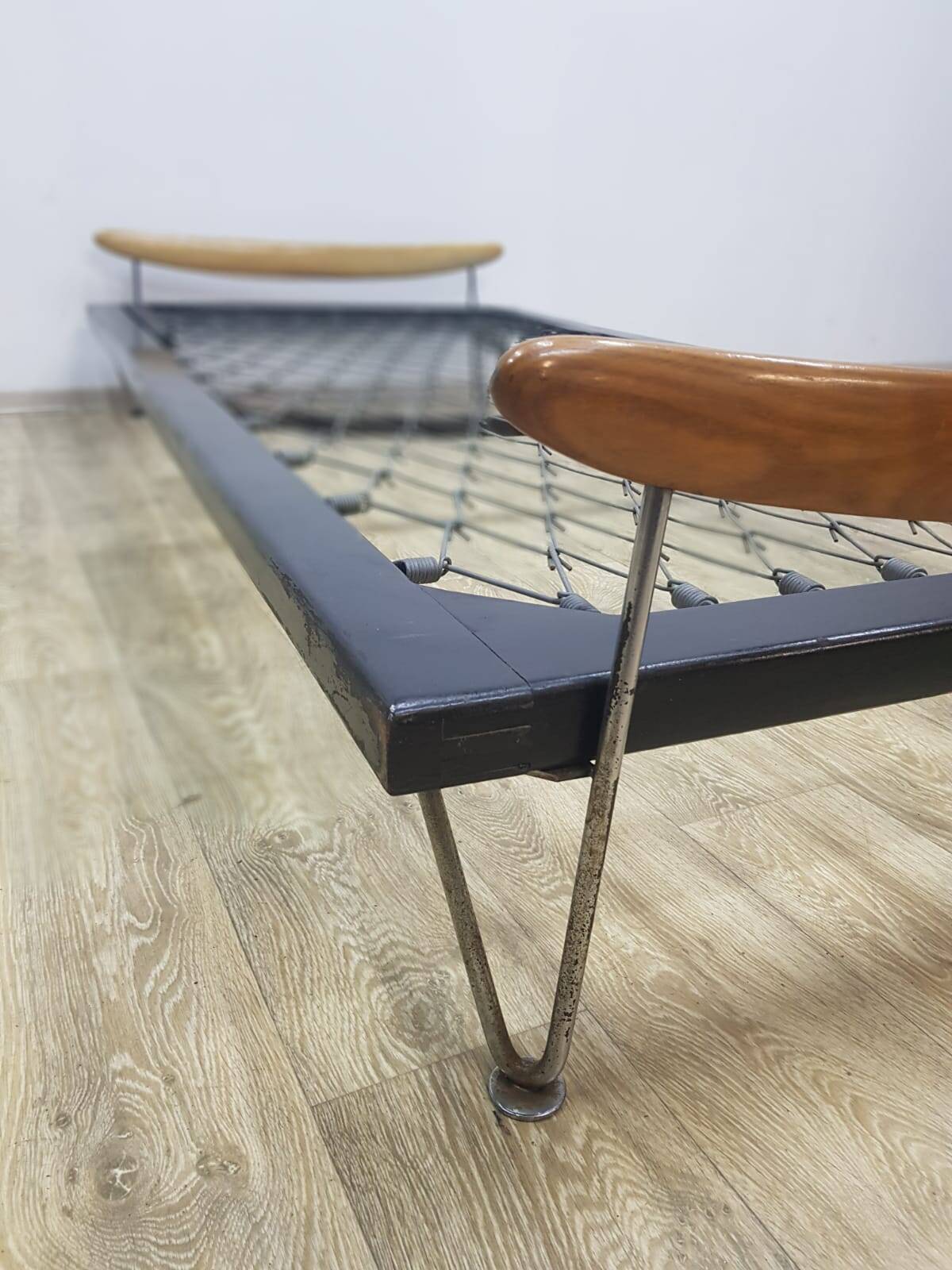 Bed, designed by Fred Ruf for Wohnbedarf, Switzerland, 1950s.