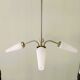 Brass chandelier with conical lampshades from the 1970s