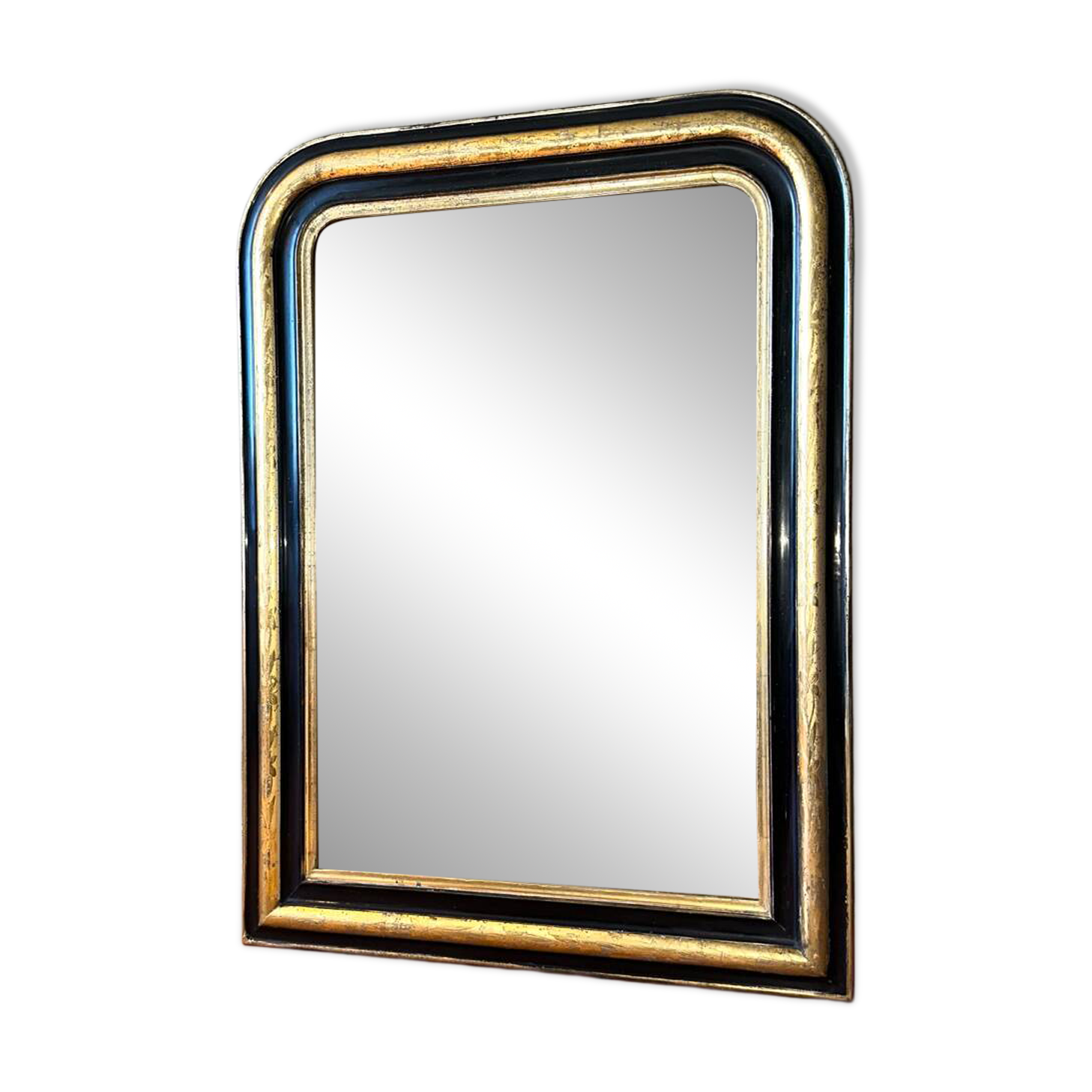 Louis-Philippe black and gold antique mirror from the 19th century