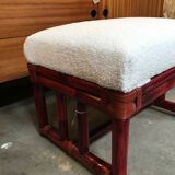 Maugrion rattan poufs for Roche Bobois vintage 70s