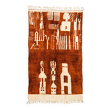 Tapis berbère azilal marron et blanc