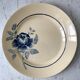 set of 4 dessert plates blue flowers Saint-Amand years 30-40