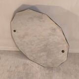 Élégant miroir ancien biseauté à 12 pans – style Art Déco vintage