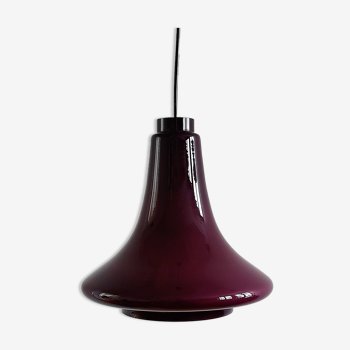 Purple glass pendant lamp by Hans Agne Jakobsson for Svera, Sweden 1960's