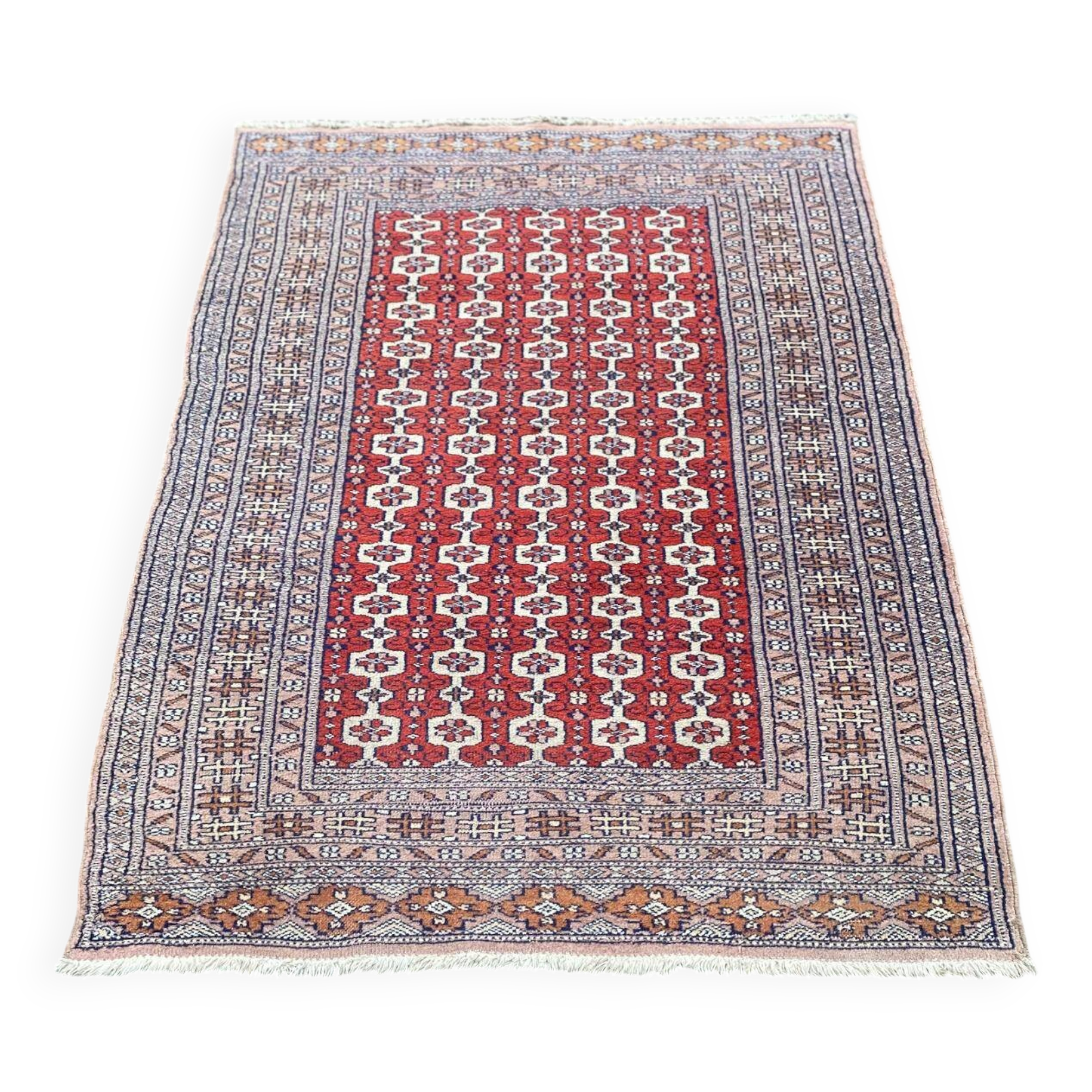 Persian oriental rug in burgundy red wool 160x90cm