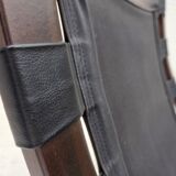 1970s, Danish loungechair by Farstrup, leather, canvas, bent wood.