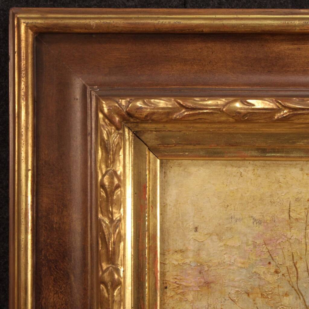 Paysage bucolique peinture italienne du 20e siècle
